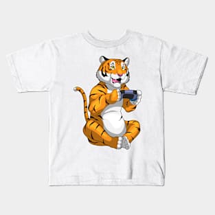 Tiger Gamer Controller Kids T-Shirt